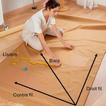 Droit fil et biais en couture